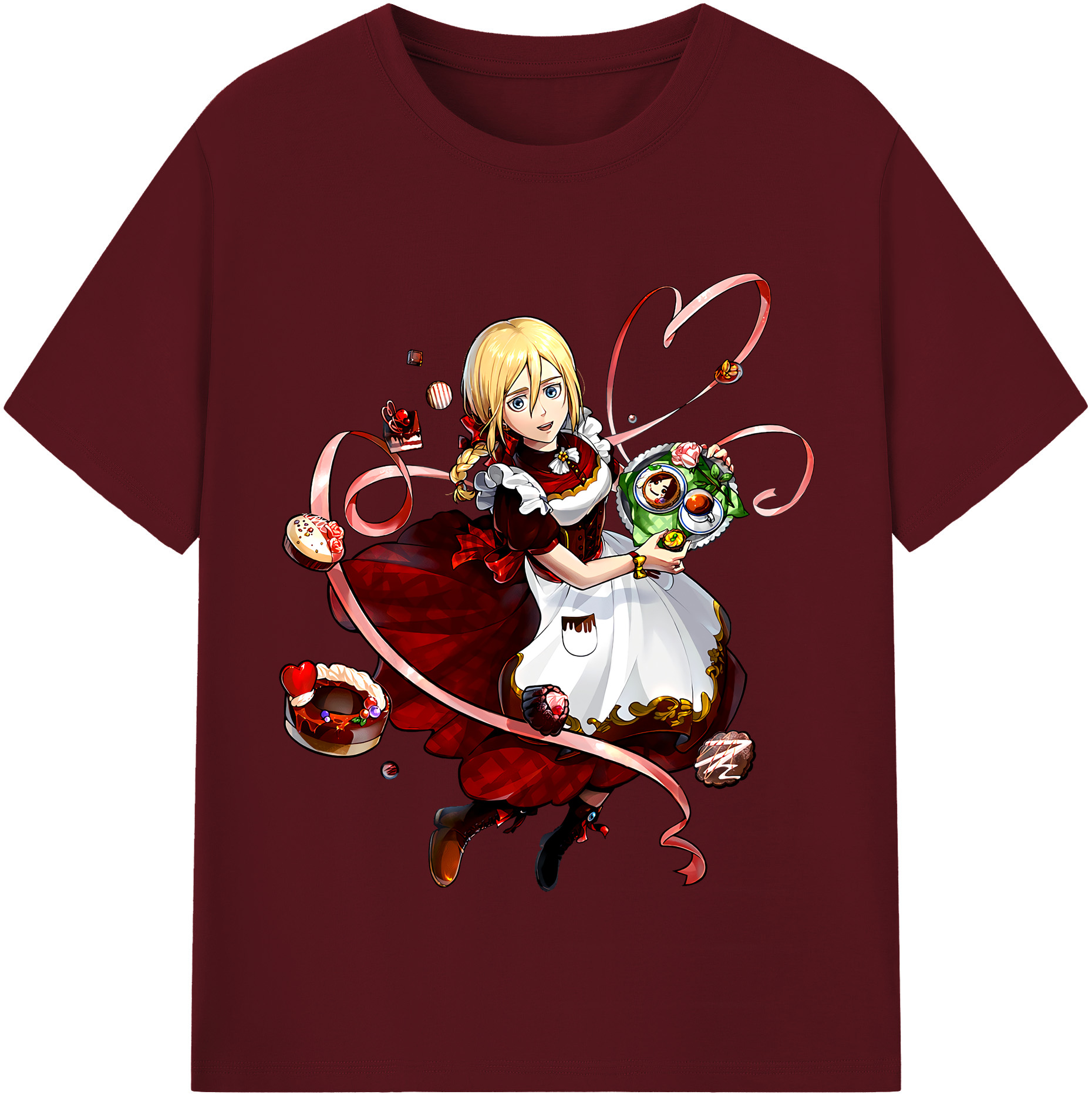 （画像用） 進撃の巨人 クリスタ·レンズ Attack on Titan Christa Lenz 綿100％半袖Tシャツ（フロントプリント）